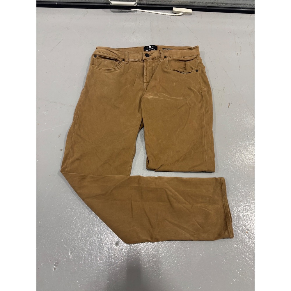7 For All Mankind Slimmy Luxe Performance Plus Mens Pants Brown Size 33